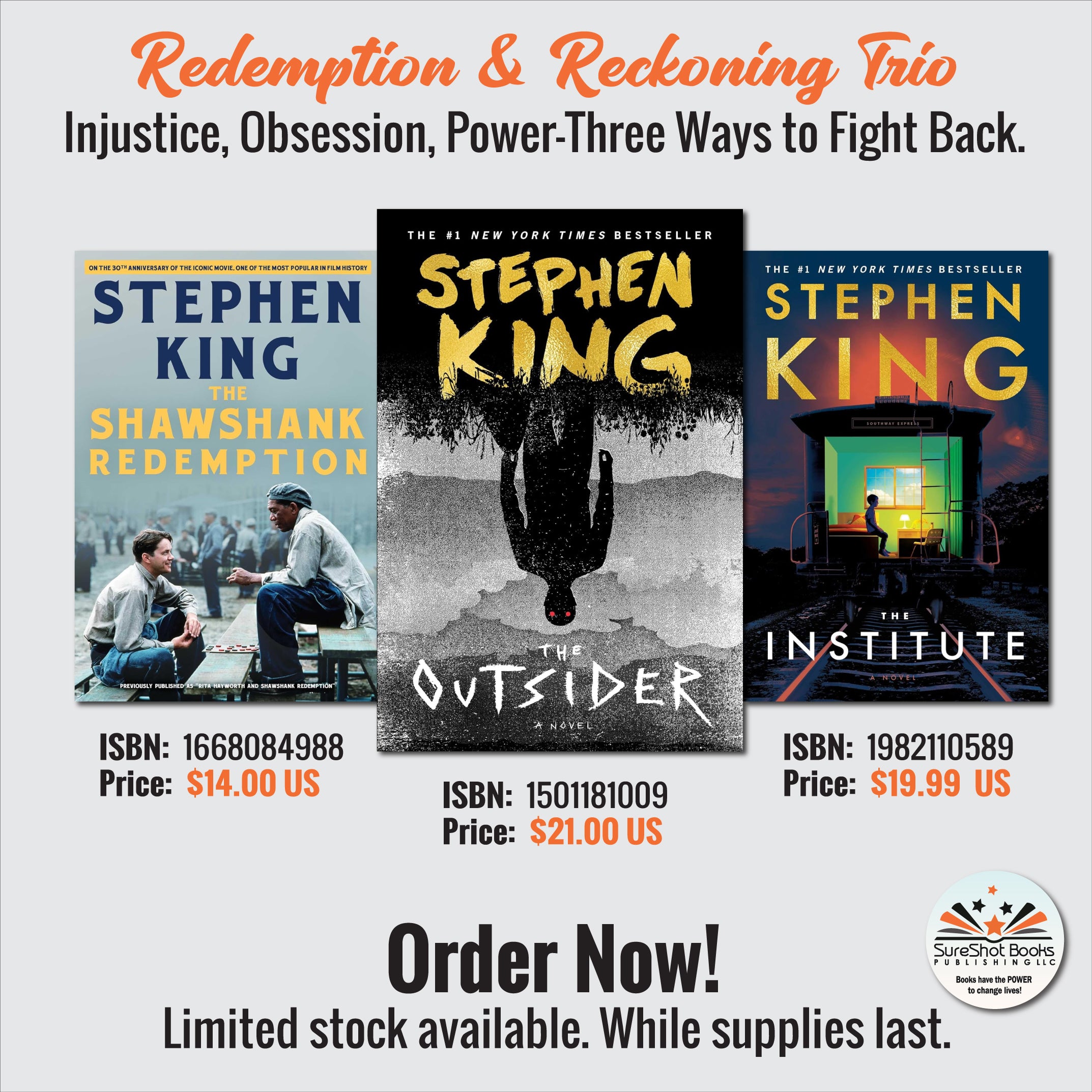 Redemption & Reckoning Trio - Injustice, Obsession, Power-Three Ways to Fight Back - SureShot Books Publishing LLC