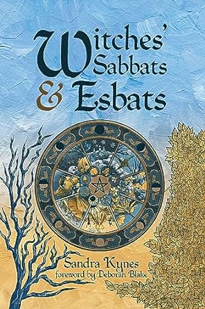 Paperback book titled "Witches' Sabbats & Esbats" by Crossed Crow Books, featuring a mystical cover design.