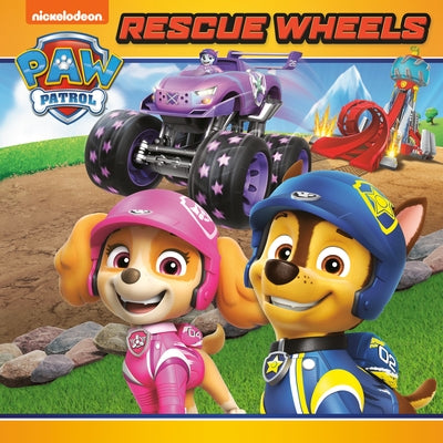 Paperback Rescue Wheels (Paw Patrol) book by Random House Books for Young Readers with colorful cover art featuring Paw Patrol characters.