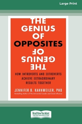 Paperback of The Genius of Opposites by ReadHowYouWant, large print edition, showing the book cover with title and author.