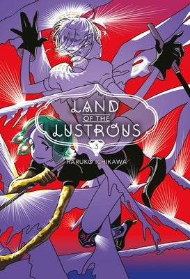 Paperback of Land of the Lustrous 3 manga by Kodansha Comics, featuring colorful cover art with Japanese characters.
