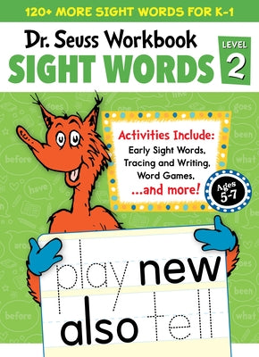 Dr. Seuss Sight Words Level 2 Workbook: A Sight Words Workbook for Kindergarten and 1st Grade (120+ Words, Games & Puzzles, Tracing Activities, and Mo Paperback Bright Matter Books