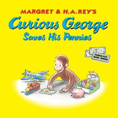 Paperback of Curious George Saves His Pennies by Clarion Books, featuring the cover illustration of Curious George saving pennies.
