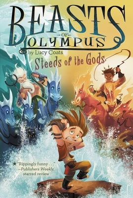 Paperback of "Steeds of the Gods" by Penguin Workshop showing the book cover with mythological horse illustrations.