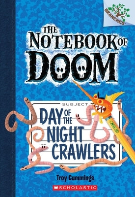 Paperback of Day of the Night Crawlers by Scholastic Inc., featuring a colorful cover illustration of creepy crawlers.
