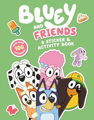 Bluey and Friends sticker and activity book, paperback edition with colorful illustrations and character images from the popular series.