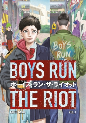 Paperback of Boys Run the Riot 1 comic book by Kodansha Comics, featuring colorful cover art with manga-style characters.