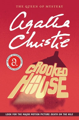 Paperback of "Crooked House" by William Morrow & Company, featuring the book cover with a mysterious, dark house illustration.