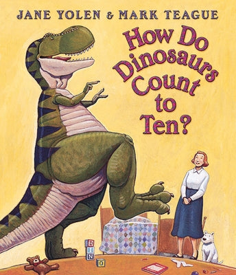 Colorful cover of the "How Do Dinosaurs Count to Ten?" board book by Blue Sky Press, featuring animated dinosaur illustrations.