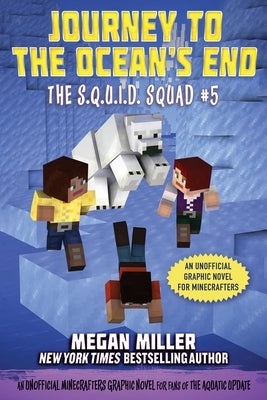 Paperback graphic novel titled "Journey to the Ocean's End" by Sky Pony, featuring colorful Minecrafters aquatic-themed illustrations.