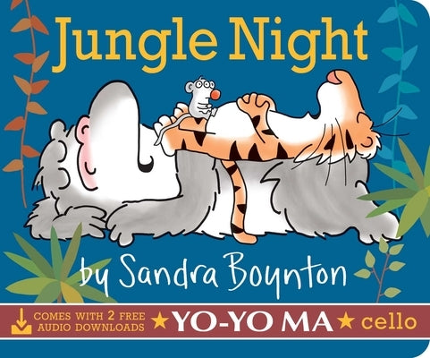 Bright jungle-themed board book titled "Jungle Night" by Boynton Bookworks, featuring colorful illustrations of jungle animals.