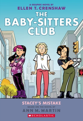 Paperback of Stacey's Mistake graphic novel from the Baby-Sitters Club series by Graphix, featuring colorful book cover art.