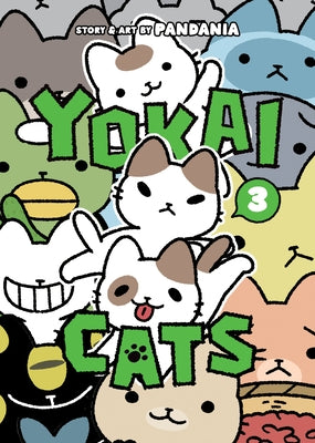 Paperback of Yokai Cats Vol. 3 by Seven Seas, featuring colorful illustrations of mythical feline creatures on the cover.