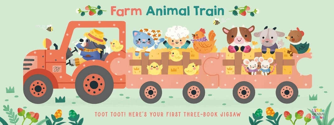 Animal Train - Farm Board Book Little Genius Books