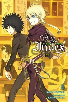 Paperback of A Certain Magical Index Nt, Vol. 5 light novel by Yen On, showing the cover with colorful artwork.