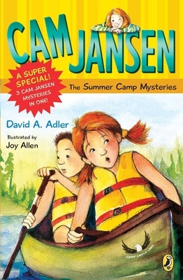 Paperback of CAM Jansen and the Summer Camp Mysteries by Puffin Books, featuring the book cover with colorful illustrations.