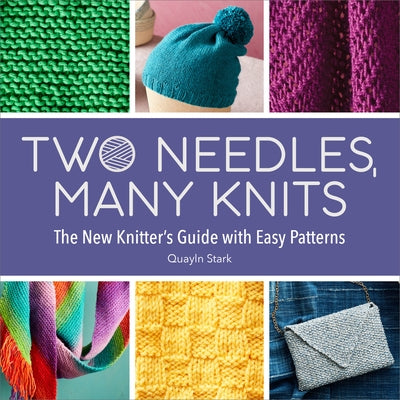 Callisto paperback book "Two Needles, Many Knits" featuring easy knitting patterns and guide for new knitters.