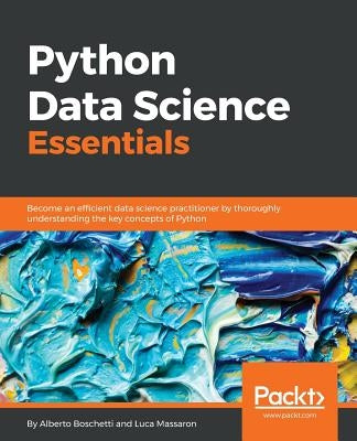 Paperback of Python Data Science Essentials by Packt Publishing, showing the book cover with Python and data science visuals.