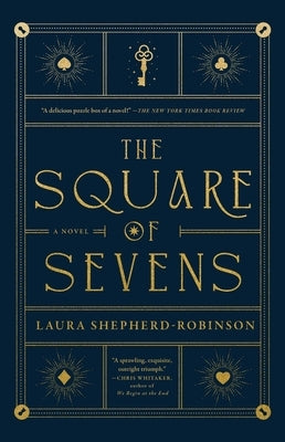 Paperback copy of The Square of Sevens by Atria Books, showing the front cover with abstract geometric design.