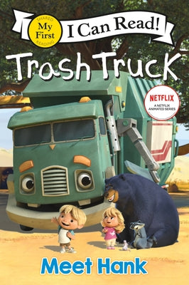 Paperback Trash Truck: Meet Hank book by HarperCollins featuring colorful illustration of Hank the trash truck on the cover.