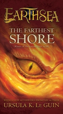 Mass market paperbound copy of "The Farthest Shore" by S&S/Saga Press, featuring the book cover with title and author details.