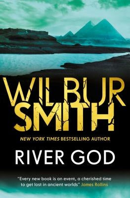 Paperback of "River God" by Zaffre featuring a cover with ancient Egyptian art and imagery related to the Nile River and gods.