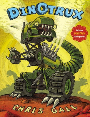 Paperback Dinotrux book by Little, Brown Books for Young Readers with trading cards, showing colorful cover illustration with Dinotrux characters.