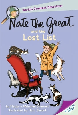 Paperback of Nate the Great and the Lost List by Yearling Books, featuring a colorful cover with illustrations of Nate solving a mystery.