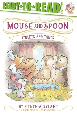 Paperback copy of "Owlets and Tarts" Ready-To-Read Level 2 book by Simon Spotlight, featuring colorful cover with owlet and tart illustrations.