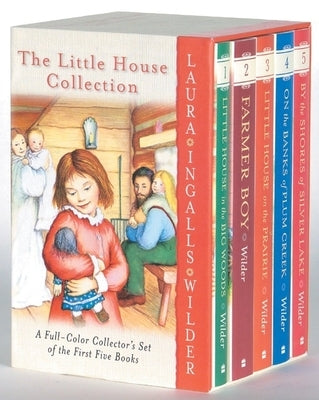 Full-color Little House boxed set with five books by HarperCollins, featuring classic storybook covers in a compact box.