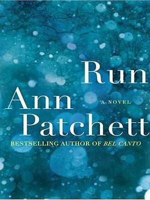 Harper Large Print paperback book titled "Run" with a cover featuring abstract artwork, ideal for easy reading.