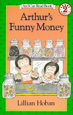 Paperback of Arthur's Funny Money by HarperCollins showing colorful cover with cartoon illustrations and playful typography.