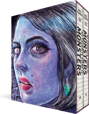 Paperback box set of My Favorite Thing Is Monsters Book One & Two by Fantagraphics Books, featuring colorful cover art.