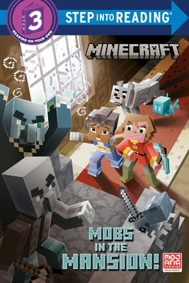 Paperback copy of Mobs in the Mansion! Minecraft book by Random House Books for Young Readers featuring colorful Minecraft characters on the cover.