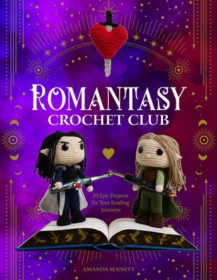 Paperback book titled "Romantasy Crochet Club" by Quarry Books featuring colorful crochet project illustrations on the cover.