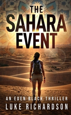Paperback of The Sahara Event by Richa Books, featuring desert landscape cover with sand dunes and clear blue sky.
