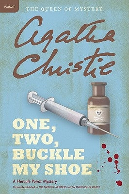 Paperback of "One, Two, Buckle My Shoe" Hercule Poirot mystery novel by William Morrow & Company, showing the book cover.