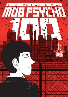 Paperback manga of Mob Psycho 100 Volume 15 by Dark Horse Manga, featuring cover art with characters from the series.