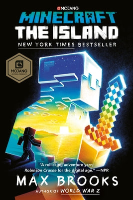 Paperback of Minecraft: The Island official novel by Random House Worlds featuring colorful Minecraft-themed cover art.