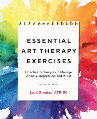 Paperback book titled "Essential Art Therapy Exercises" by Callisto, featuring colorful artwork on the cover.