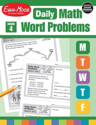 Daily Word Problems Math, Grade 4 Teacher Edition Paperback Evan-Moor Educational Publishers