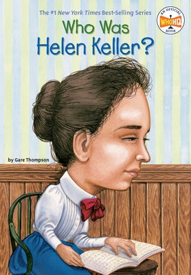 Paperback book titled "Who Was Helen Keller?" by Penguin Workshop featuring a cover image with Helen Keller's portrait.