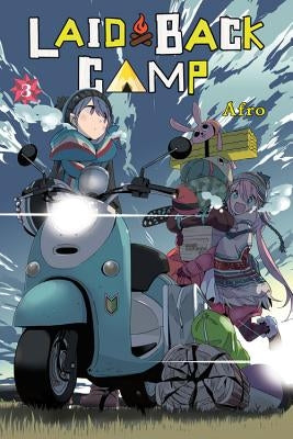 Paperback of Laid-Back Camp Vol. 3 manga by Yen Press, featuring colorful cover art with camping scenes and characters.