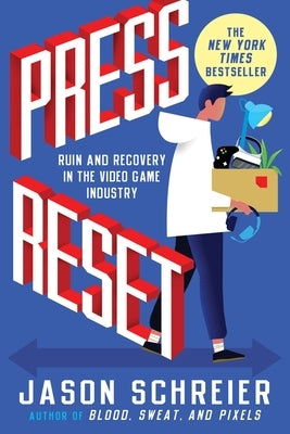 Paperback book titled "Press Reset: Ruin and Recovery in the Video Game Industry" by Grand Central Publishing, shown with cover art.
