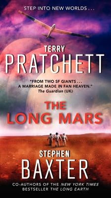 Cover of The Long Mars mass market paperback by Harper, featuring space-themed artwork with planets and stars.