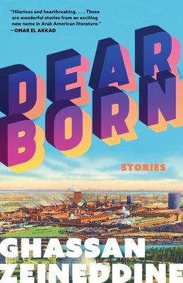 Paperback of Dearborn: Stories by Tin House featuring a close-up of the book cover with colorful artwork and title text.