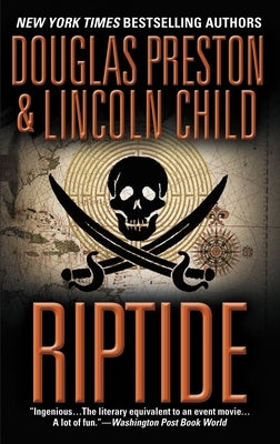 Mass market paperback of "Riptide" by Grand Central Publishing, showing the book cover with ocean waves and title.