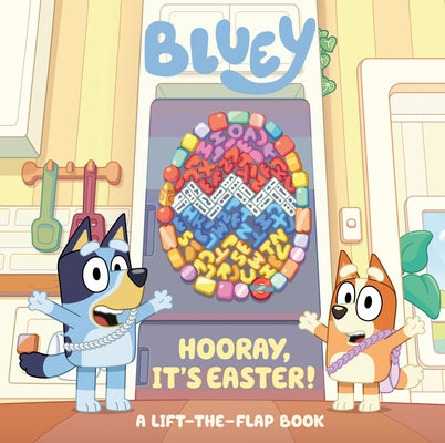 Bluey: Hooray, It's Easter! board book by Penguin Young Readers Licenses featuring colorful Easter-themed illustrations and flaps.