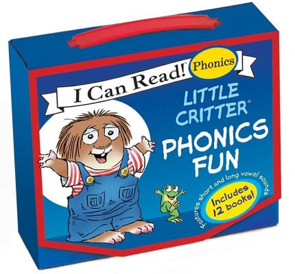 HarperCollins Little Critter phonics boxed set with 12 mini-books featuring short and long vowel sounds, colorful and engaging.