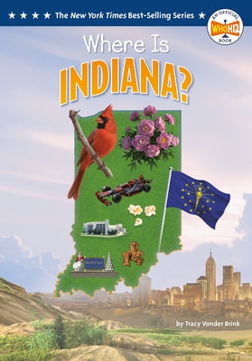 Paperback "Where Is Indiana?" by Penguin Workshop featuring colorful map illustrations and playful design on the cover.